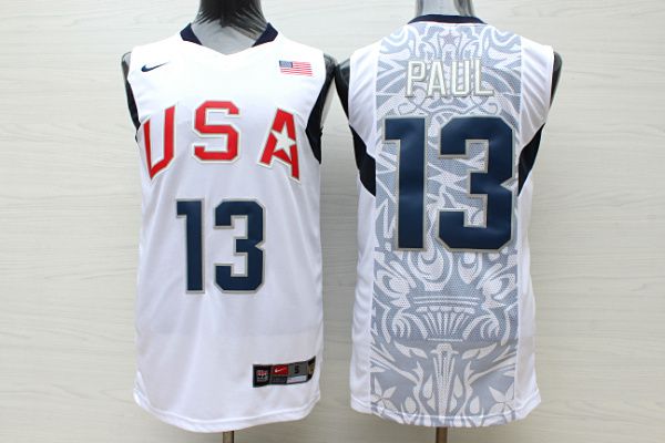 Men USA 13 Paul White Stitched Nike NBA Jersey